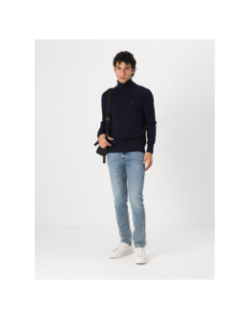 Pull à col roulé pima cachemire bleu marine homme - Tommy Hilfiger