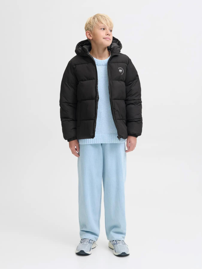 Doudoune à capuche jjmaze logo bleu marine garçon - Jack & Jones