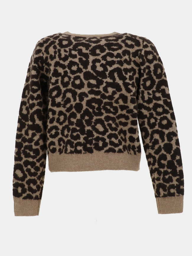 Gilet cardigan léopard newkai beige femme - Vero Moda