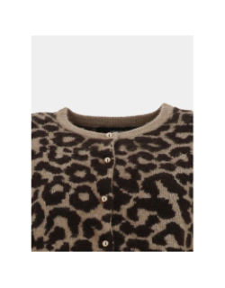Gilet cardigan léopard newkai beige femme - Vero Moda