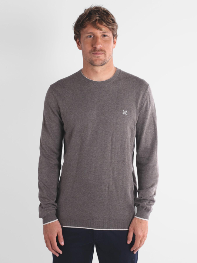 Pull à col rond peroni marron homme - Oxbow