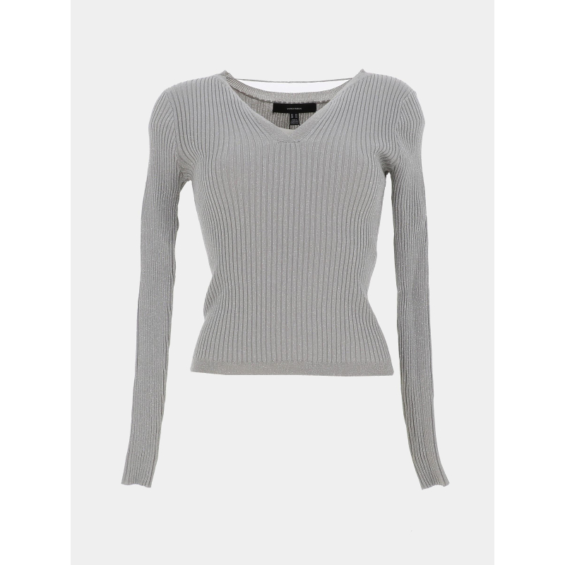 Pull côtelé pailleté roma argenté femme - Vero Moda