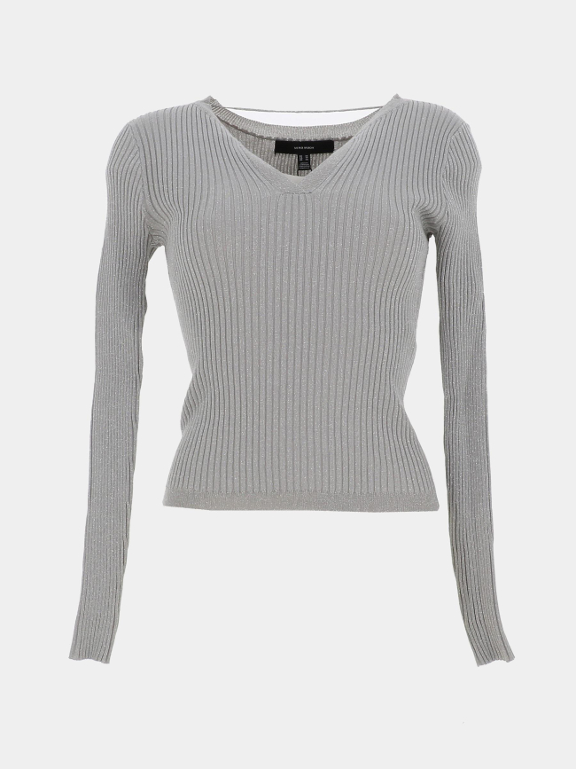 Pull côtelé pailleté roma argenté femme - Vero Moda
