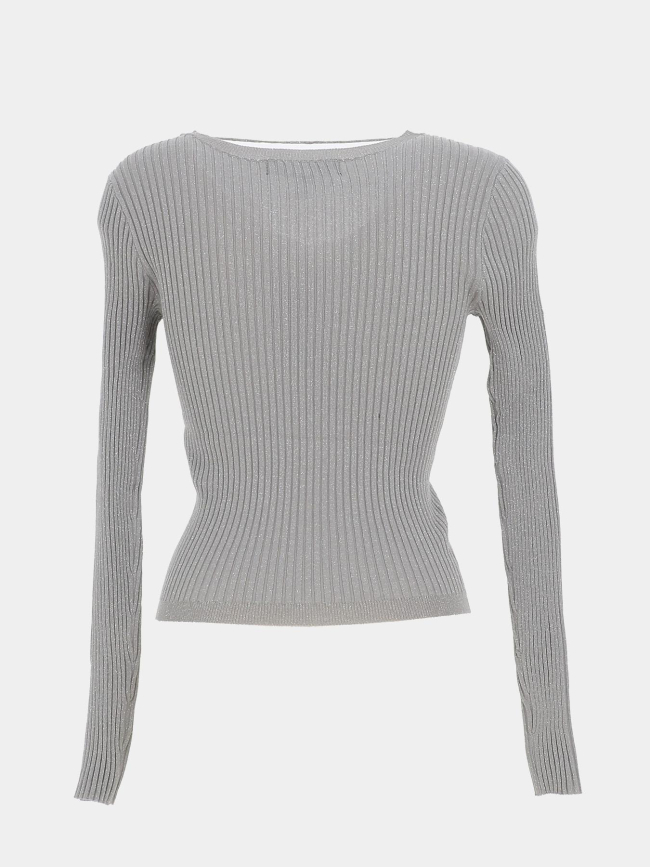 Pull côtelé pailleté roma argenté femme - Vero Moda