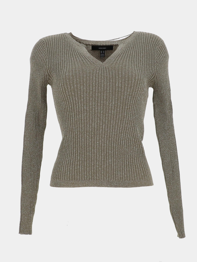 Pull côtelé pailleté roma vert femme - Vero Moda