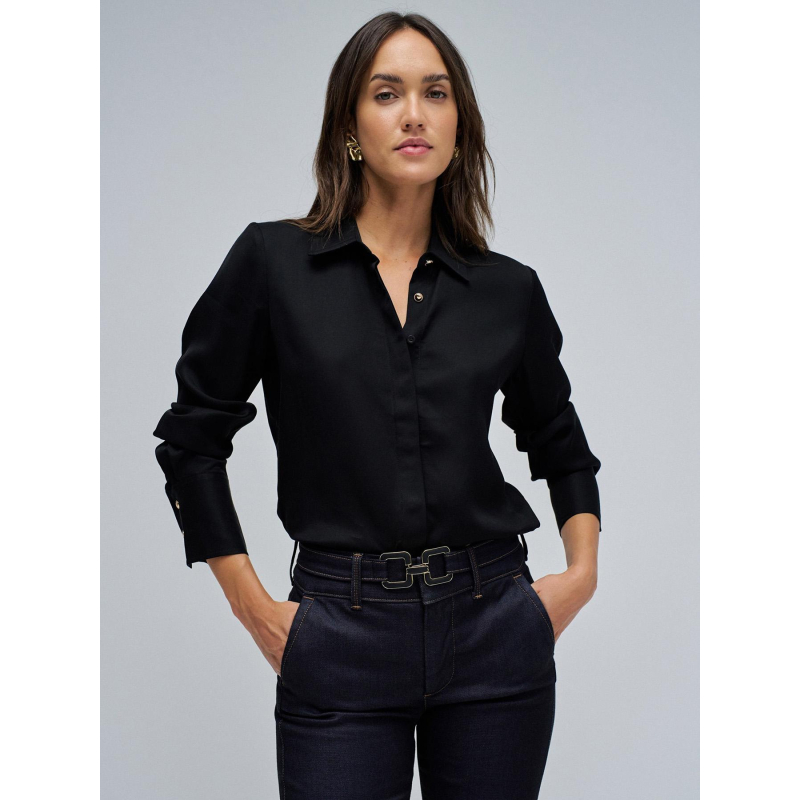 Chemisier à boutons dorés noir femme - Salsa