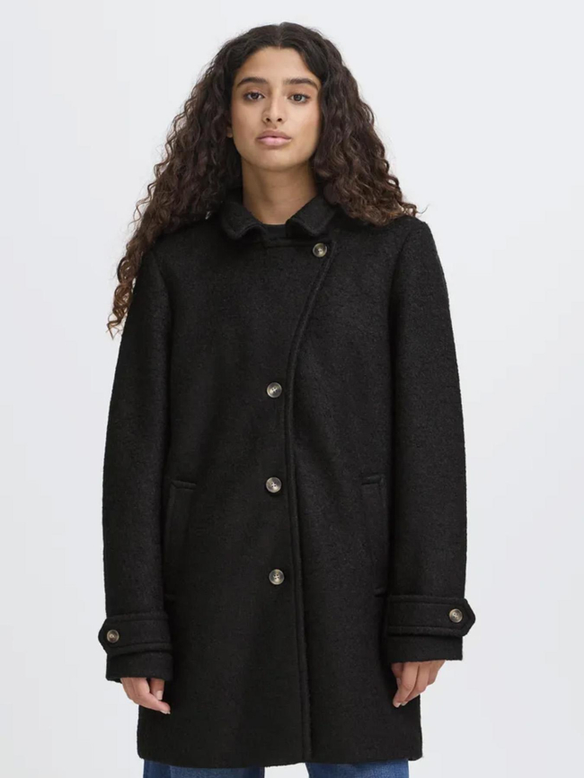 Manteau court en laine ihstipa ja8 noir femme - Ichi