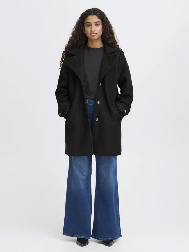 Manteau court en laine ihstipa ja8 noir femme - Ichi