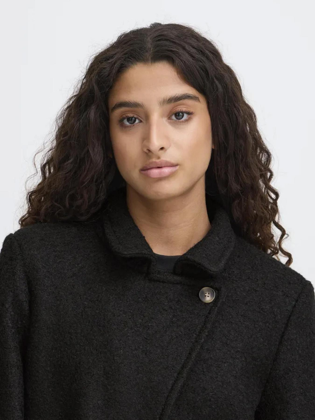Manteau court en laine ihstipa ja8 noir femme - Ichi