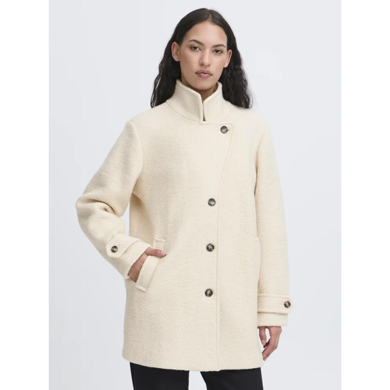 Manteau court en laine ihstipa ja8 beige femme - Ichi