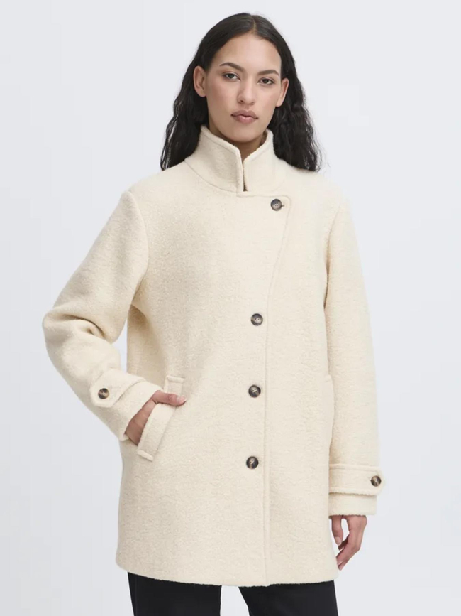 Manteau court en laine ihstipa ja8 beige femme - Ichi
