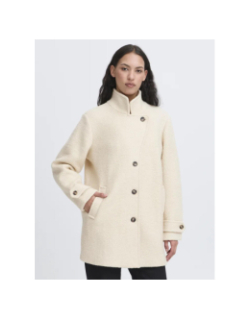 Manteau court en laine ihstipa ja8 beige femme - Ichi