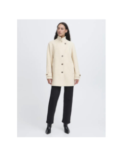 Manteau court en laine ihstipa ja8 beige femme - Ichi