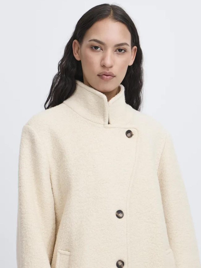 Manteau court en laine ihstipa ja8 beige femme - Ichi