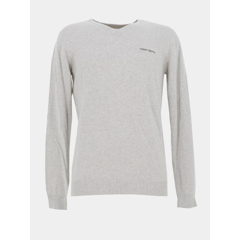 Pull col v pulser 3 gris chiné homme - Teddy Smith
