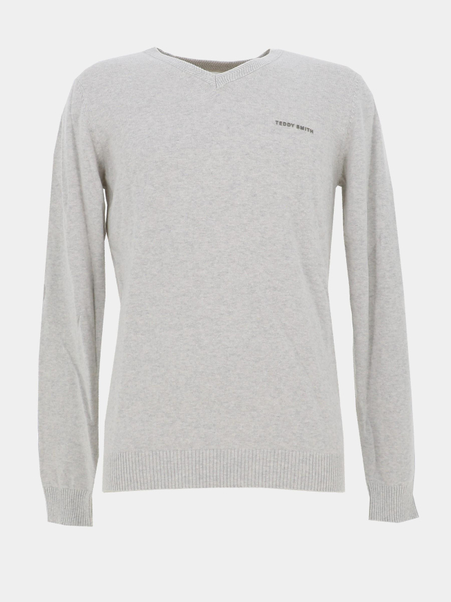 Pull col v pulser 3 gris chiné homme - Teddy Smith