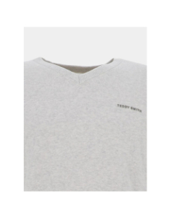 Pull col v pulser 3 gris chiné homme - Teddy Smith