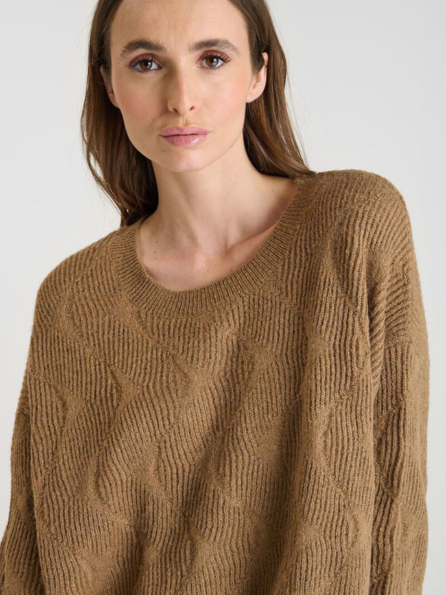 Pull zelena cocoa marron femme - Le Temps Des Cerises