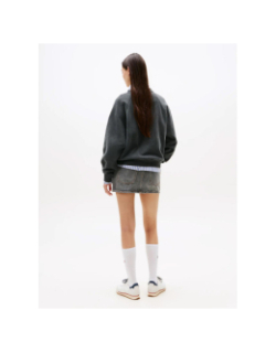 Sweat logo léopard varsity gris femme - Tommy Jeans