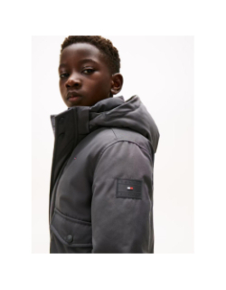 Blouson bomber  à capuche gris garçon - Tommy Hilfiger
