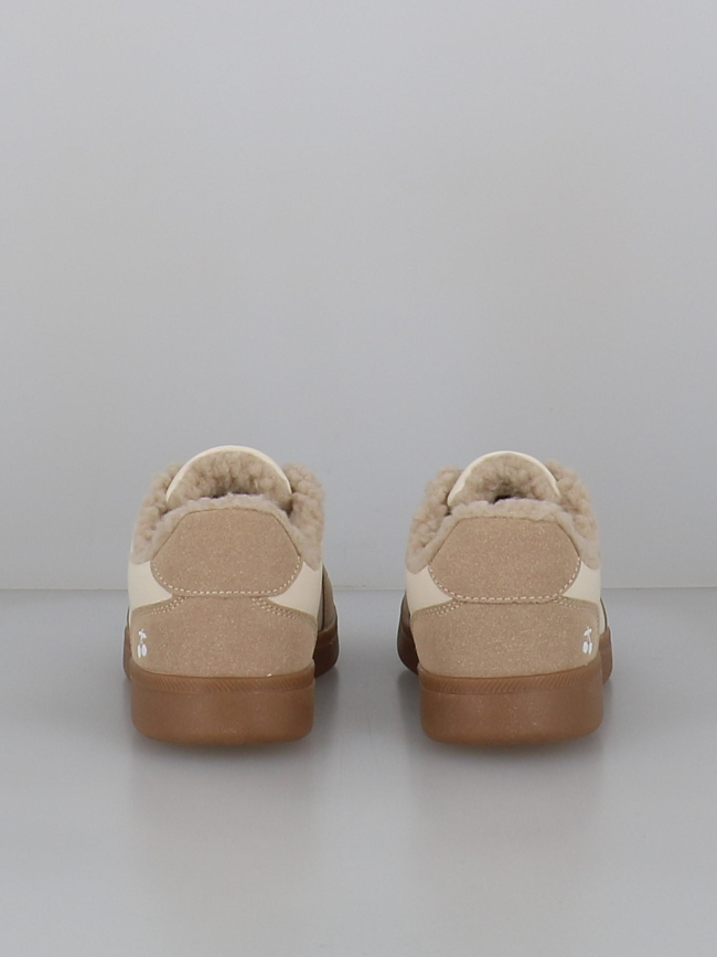 Baskets fourrées lilou wedge beige femme - Le Temps Des Cerises