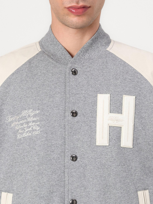 Bomber universitaire athleisure décontracté gris homme - Tommy Hilfiger