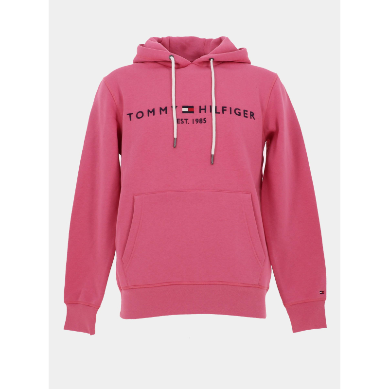 Sweat à capuche logo vintage rose homme - Tommy Hilfiger