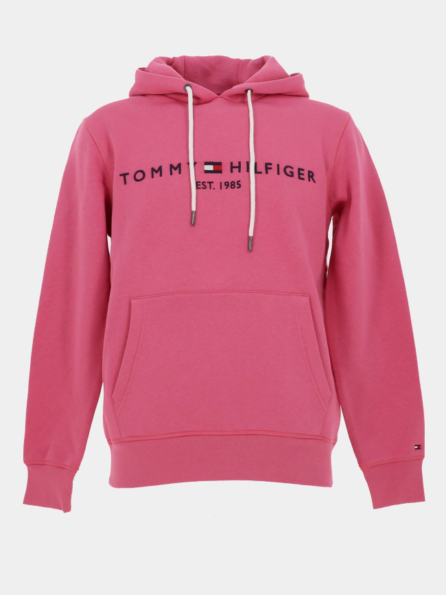 Sweat à capuche logo vintage rose homme - Tommy Hilfiger