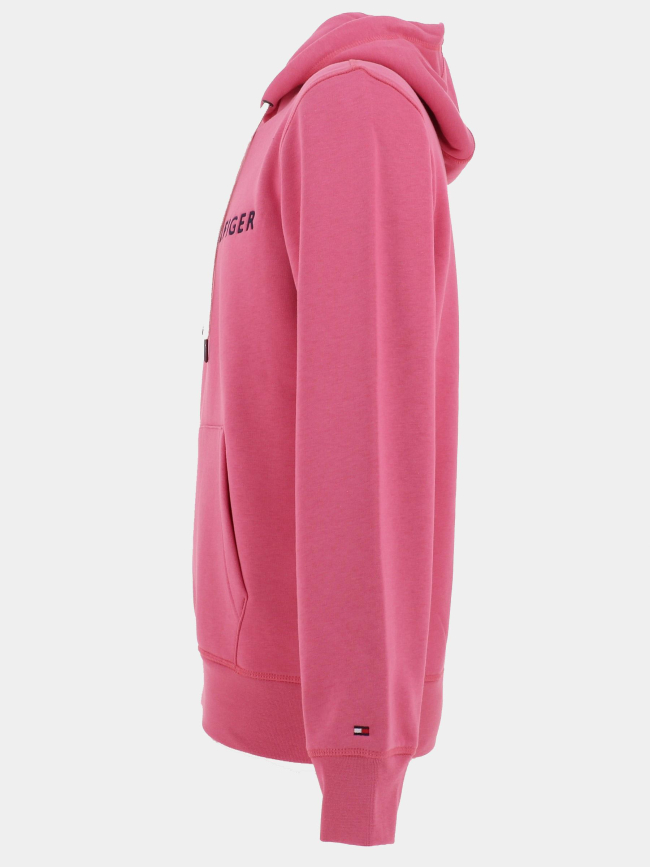 Sweat à capuche logo vintage rose homme - Tommy Hilfiger