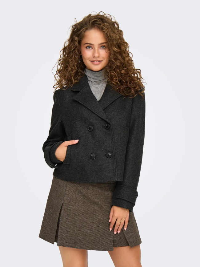 Manteau court freja gris anthracite femme - Only