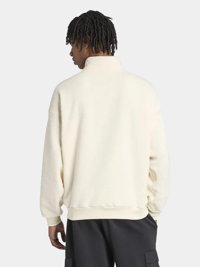 Sweat à capuche en polaire sherpa beige homme - Adidas