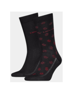 Pack de 2 paires de chaussettes reg cut geo noir rouge - Levi's
