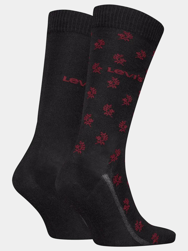 Pack de 2 paires de chaussettes reg cut geo noir rouge - Levi's