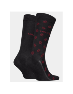Pack de 2 paires de chaussettes reg cut geo noir rouge - Levi's