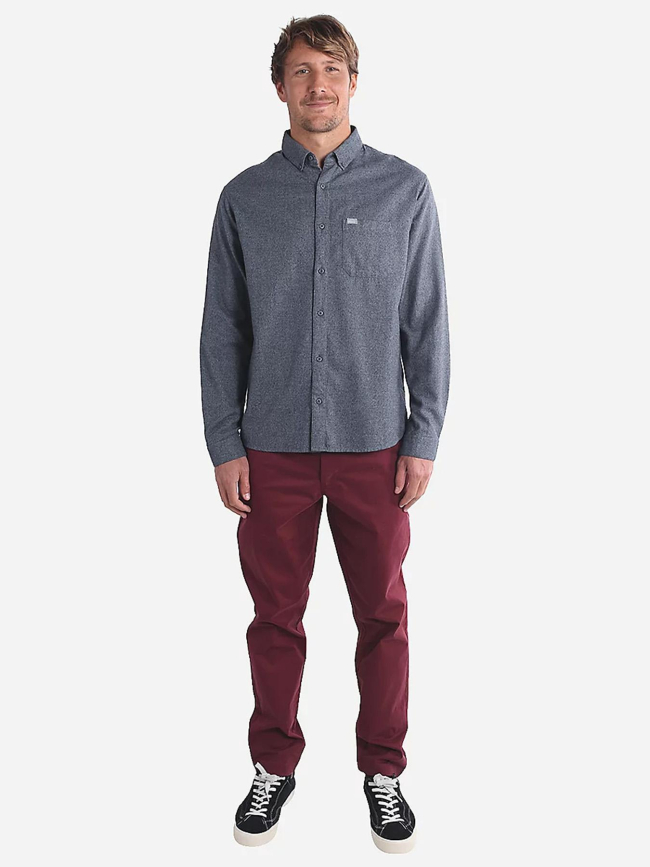 Chemise à manches longues flanelle hilltop gris homme - Oxbow