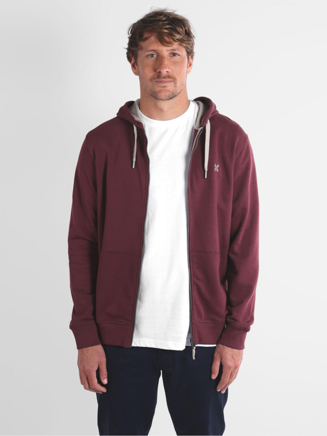 Sweat à capuche zippé salet bordeaux homme - Oxbow
