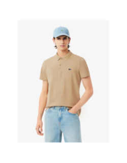Polo regular fit en coton mélangé marron clair homme - Lacoste