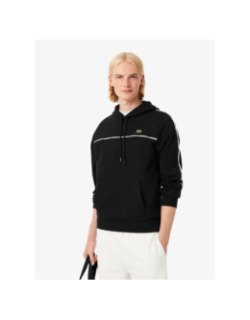 Sweat à capuche tape noir homme - Lacoste