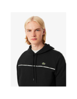 Sweat à capuche tape noir homme - Lacoste