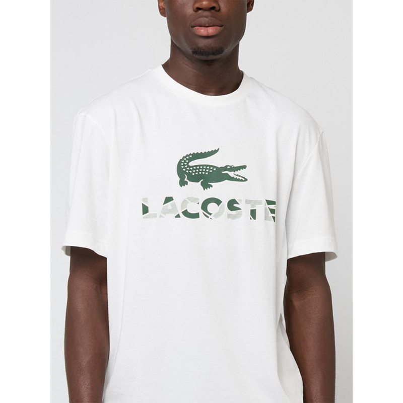 T-shirt à manches courtes urban grand logo blanc - Lacoste