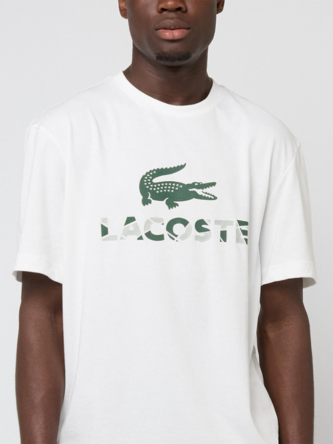 T-shirt à manches courtes urban grand logo blanc - Lacoste