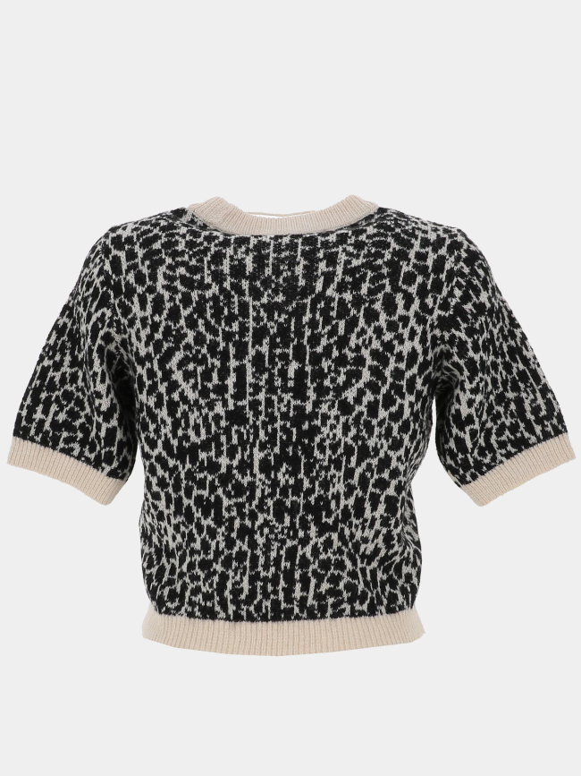 Pull imprimé crop wow beige noir femme - Vero Moda