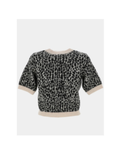 Pull imprimé crop wow beige noir femme - Vero Moda
