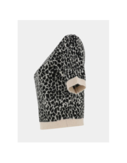 Pull imprimé crop wow beige noir femme - Vero Moda