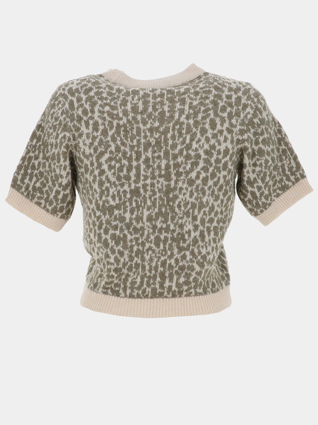 Pull imprimé crop wow beige vert femme - Vero Moda
