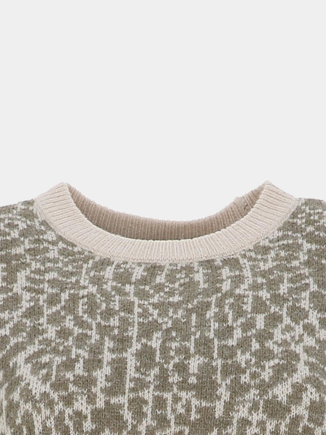 Pull imprimé crop wow beige vert femme - Vero Moda