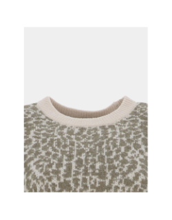 Pull imprimé crop wow beige vert femme - Vero Moda