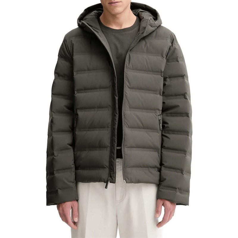 Doudoune matelassée compressible logo gaufré gris homme - Calvin Klein