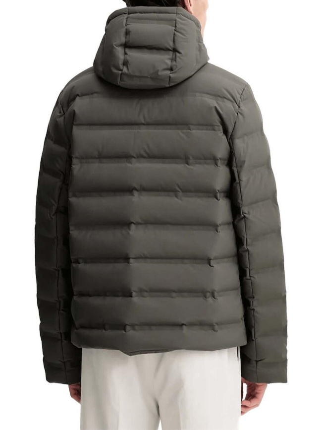 Doudoune matelassée compressible logo gaufré gris homme - Calvin Klein