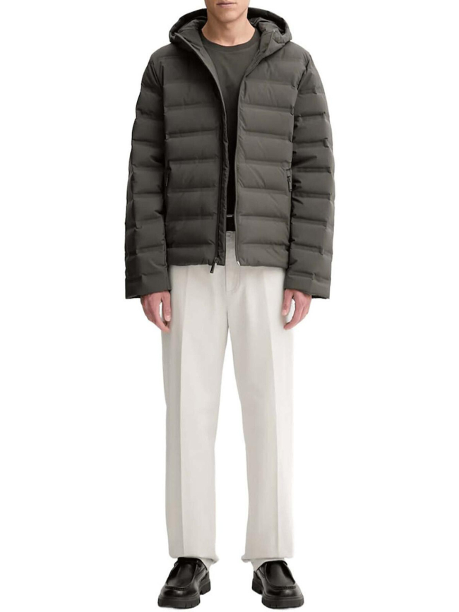 Doudoune matelassée compressible logo gaufré gris homme - Calvin Klein